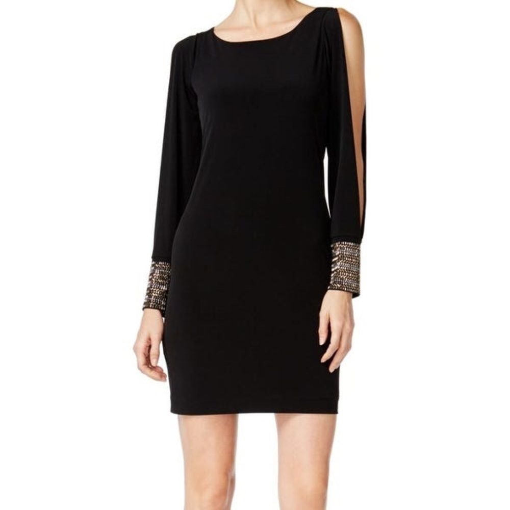 Calvin Klein cocktail dress embellished cuffs